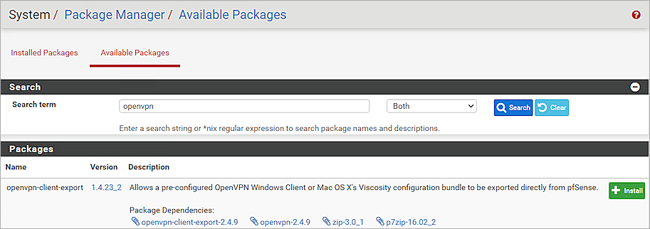 Screenshot of pfSense, diagram17